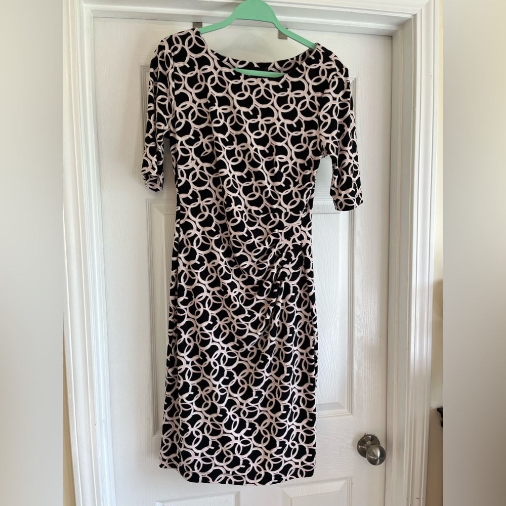 Faux Wrap Dress . 3/4 sleeve . Size 6